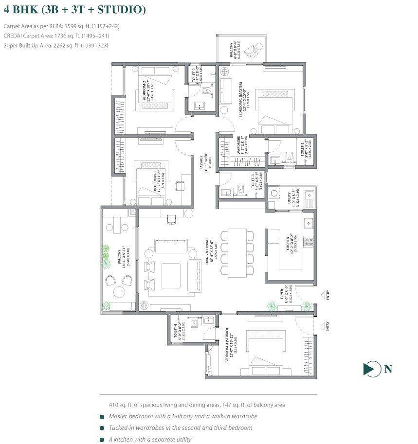 Assetz Marq 2.0 4 BHK Floor Plan