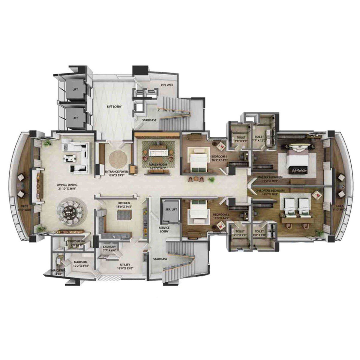 Prestige Hermitage 4 BHK Floor Plans