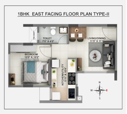 Sumadhura Aspire Aurum - 1 BHK Floor Plan