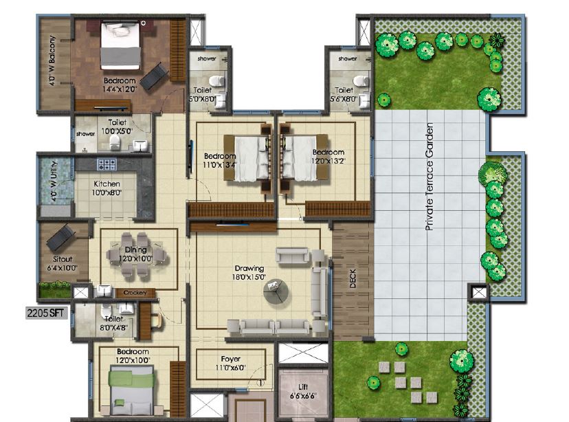 DSR Eden Greens - 4 BHK Floor Plan