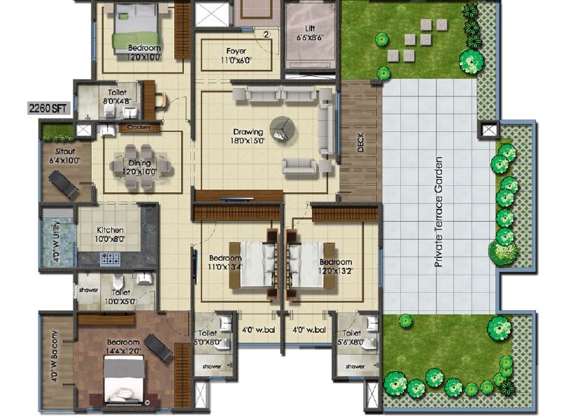DSR Eden Greens - 4 BHK Floor Plan