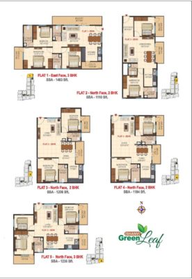 Ishanvi Green Leaf 3 BHK Floor Plan