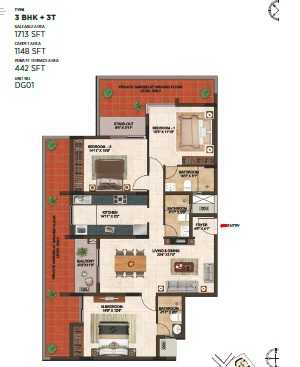 Casagrand Lorenza 3 BHK Floor Plan
