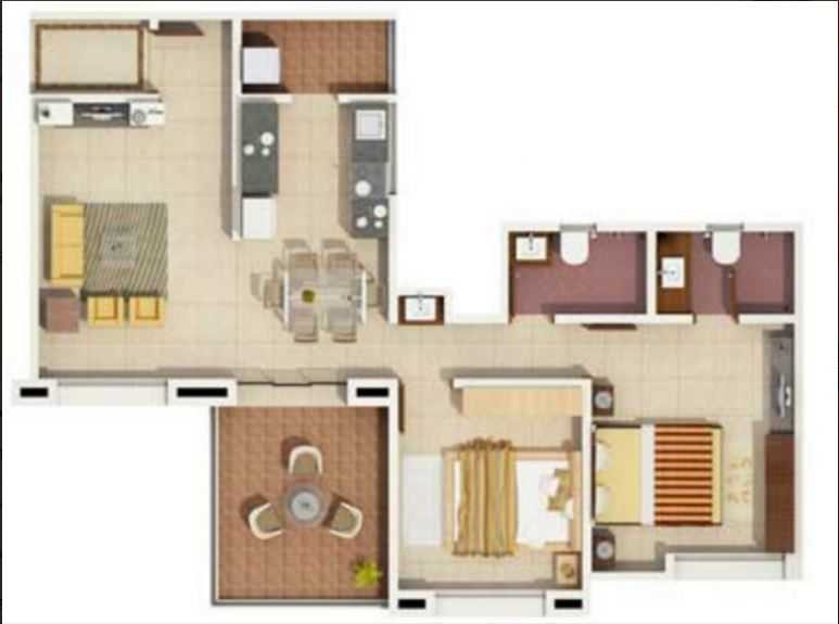 Rachana Bella Casa 2 BHK Floor Plan