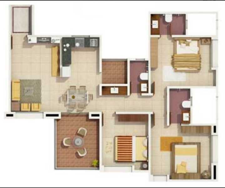 Rachana Bella Casa 3 BHK Floor Plan