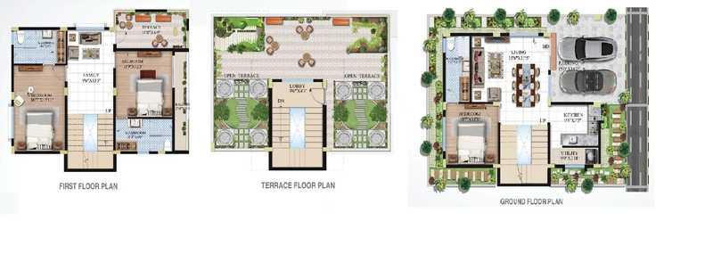 Abhee Prakruthi Villa 3 BHK Floor Plan