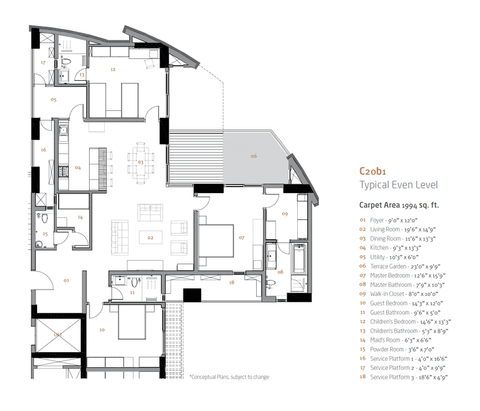 Total Environment Learning To Fly 3 BHK Floor Plan
