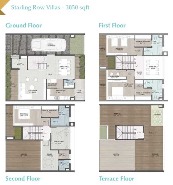 Akruti Ark 3 BHK Row House Floor Plan