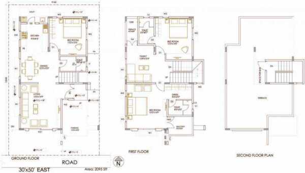Bluejay Aster Villas 3 BHK Floor Plan