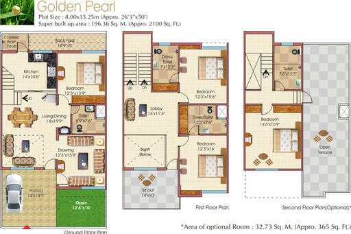 Global Golden Pearl 4 BHK Floor Plan