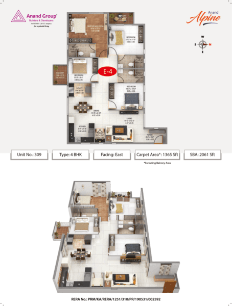 Anand Alpine 4 BHK Penthouse Floor Plan