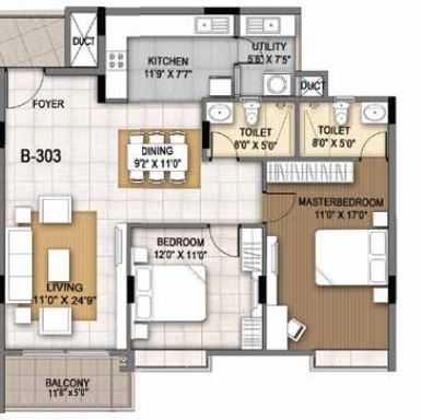 Sumadhura Essenza 2 BHK Floor Plan