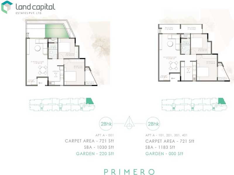 Land Capital Primero 2 BHK Floor Plan