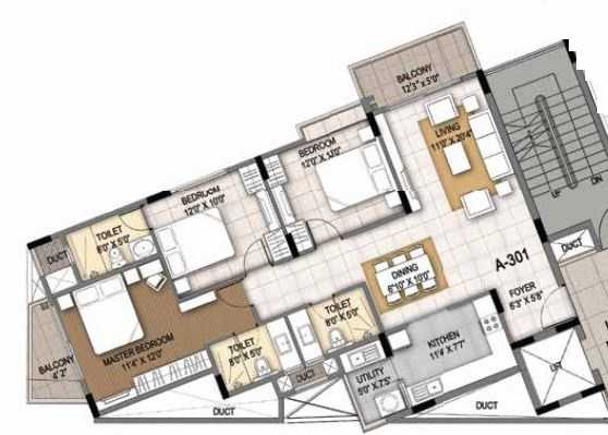 Sumadhura Essenza 3 BHK Floor Plan