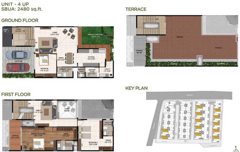 Mantri Courtyard 3 BHK Floor Plan