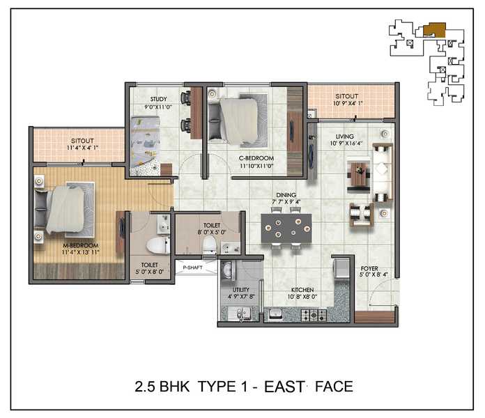 Sumadhura Sushantham 2.5 BHK Floor Plan
