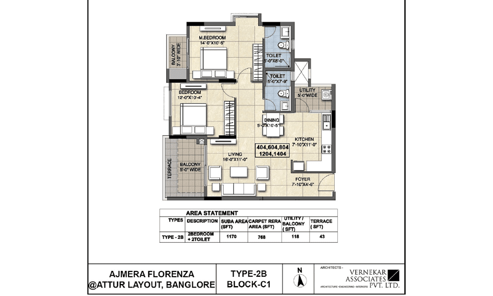 Ajmera Florenza 2 BHK Floor Plan