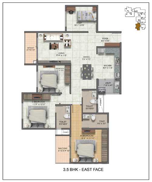 Sumadhura Sushantham 3.5 BHK Floor Plan