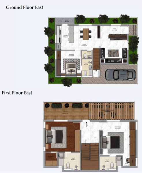 Merusri Serene 3 BHK Floor Plan