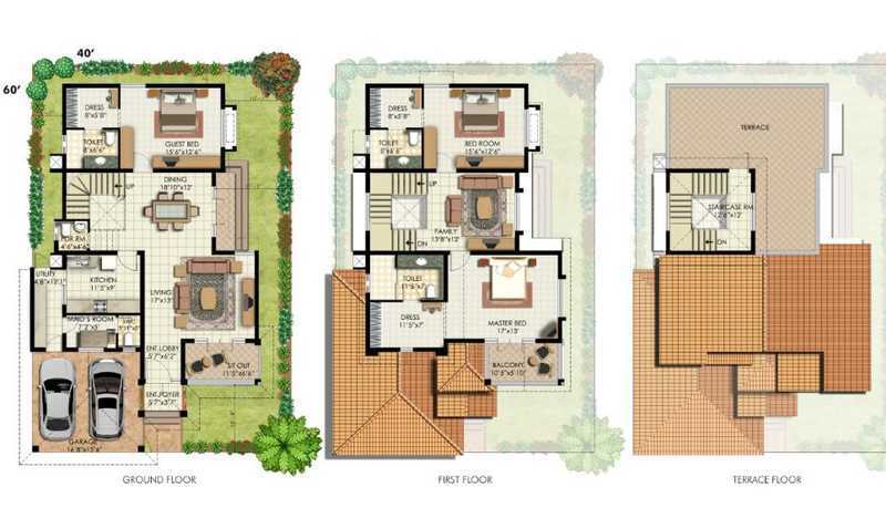 Hiranandani The Villas 3 BHK Floor Plan