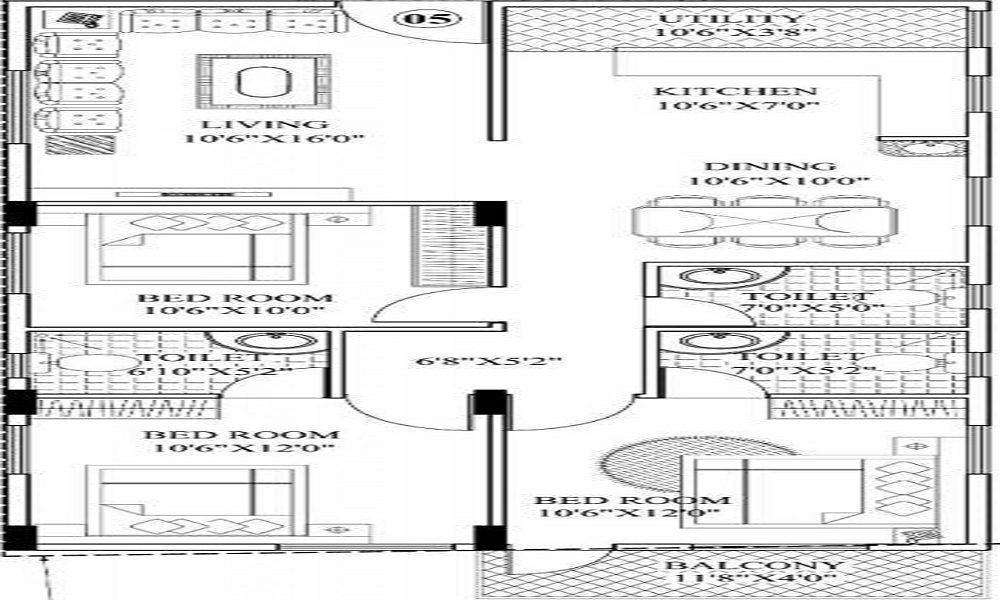 Mashri Prajavani 3 BHK Floor Plan
