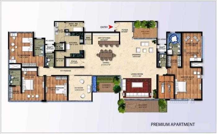 Karle Zenith Residences 4 BHK Floor Plan
