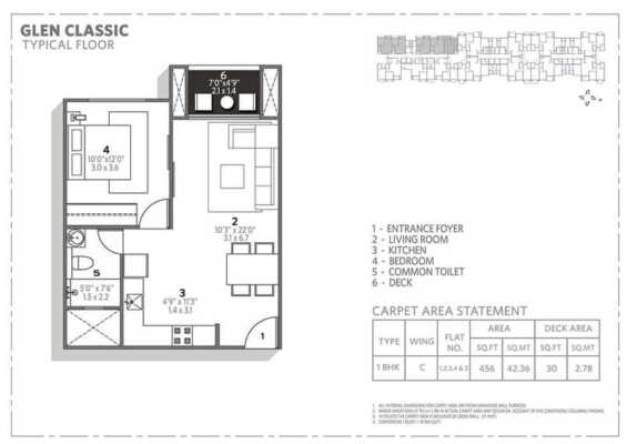 Hiranandani Glen Classic 1 BHK Floor Plan