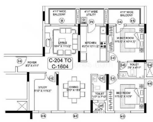 Mantri Premero 2.5 BHK Floor Plan