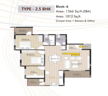 Raja Ritz Avenue 2.5 BHK Floor Plan