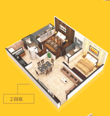 Ruchira Aarna Homes 2 BHK Floor Plan