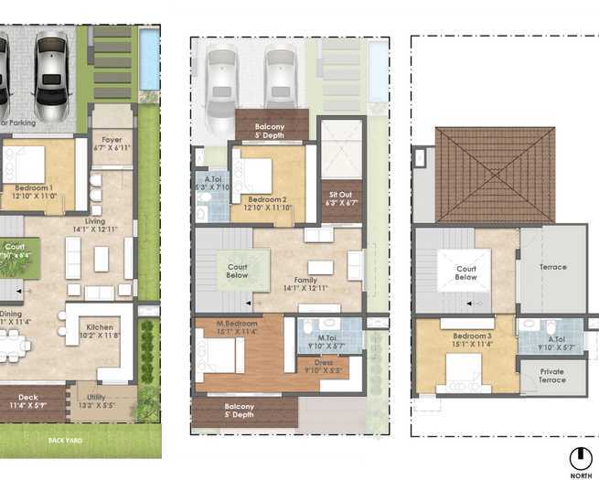 Casagrand Luxus 2 BHK Villa Floor Plan