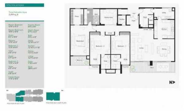 KMB La Palazzo 3 BHK Floor Plan