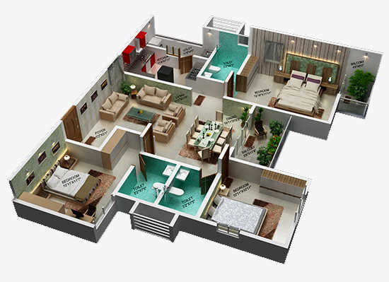 Shriram Luxor 3 BHK Floor Plan