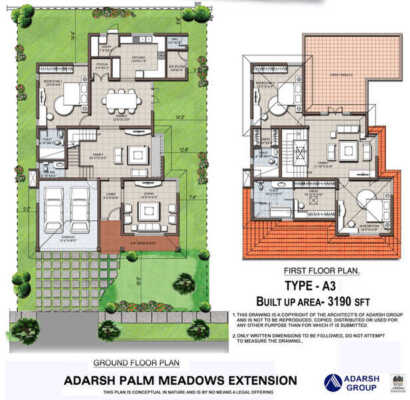 Palm Meadows Annexe & extension 3 BHK Floor Plan