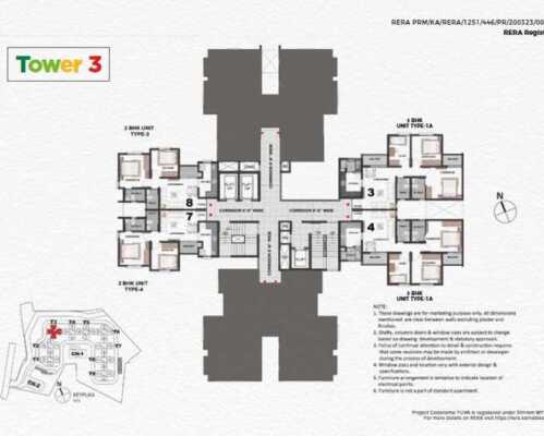 Shriram WYT 3 BHK Floor Plan