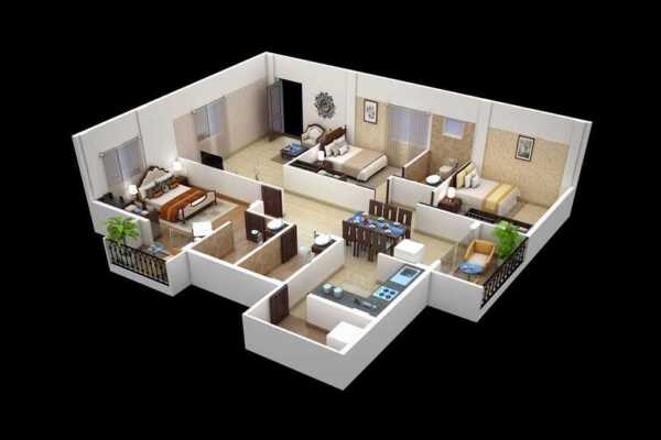 Garuda Vista 3 BHK Floor Plan