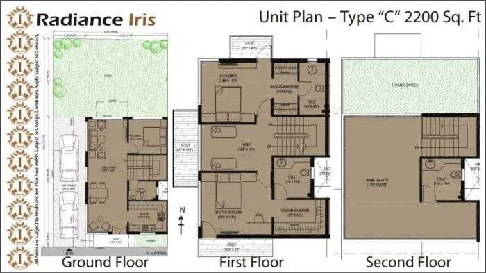 Radiance Iris 3 BHK Floor Plan