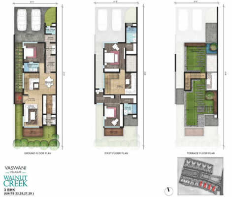 Vaswani Walnut Creek 3 BHK Floor Plan