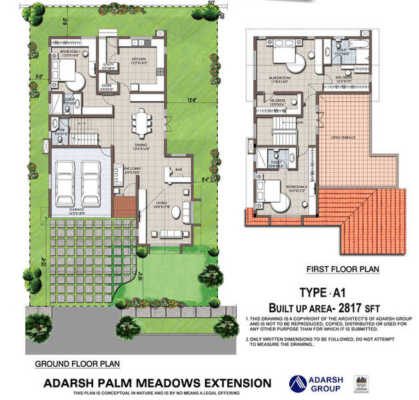 Palm Meadows Annexe & extension 3 BHK Floor Plan