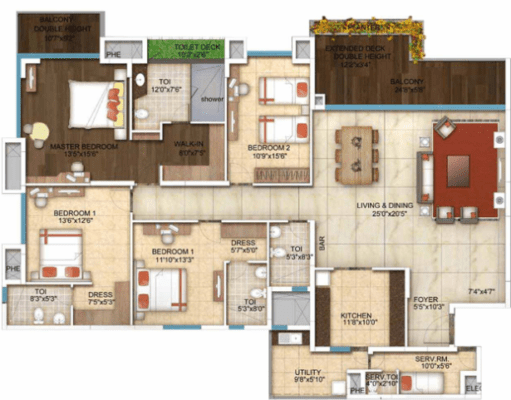 The Five Summit 4 BHK Penthouse Floor Plan