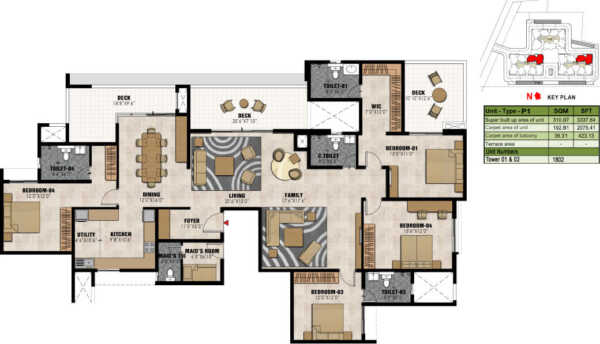 Incor Carmel Heights 4 BHK Penthouse Floor Plan