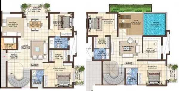 Jain Heights East Parade 4 BHK PentHouse Floor Plan