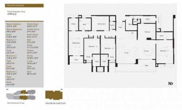KMB La Palazzo 4 BHK Floor Plan