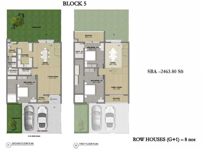 Sobha HRC Pristine 4 BHK Rowhouse Floor Plan