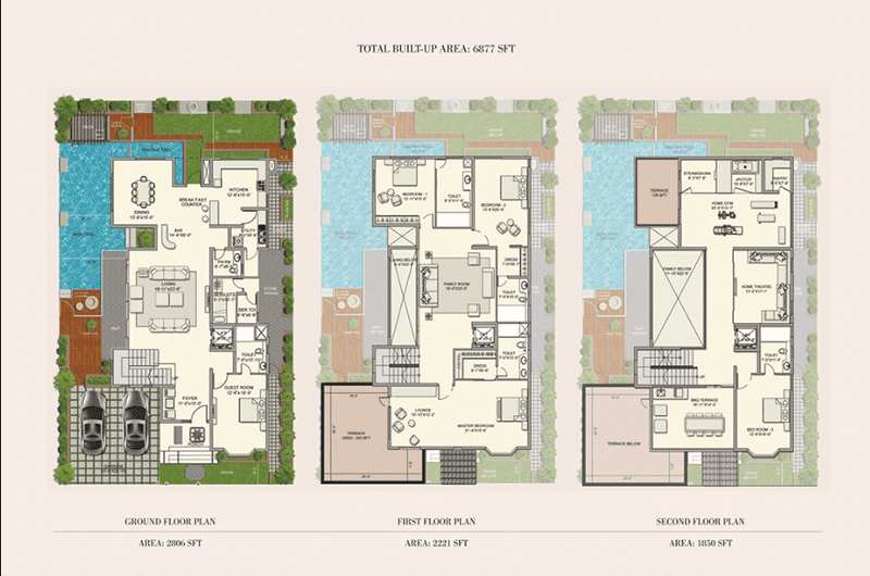 Skylark Arcadia 5 BHK Floor Plan