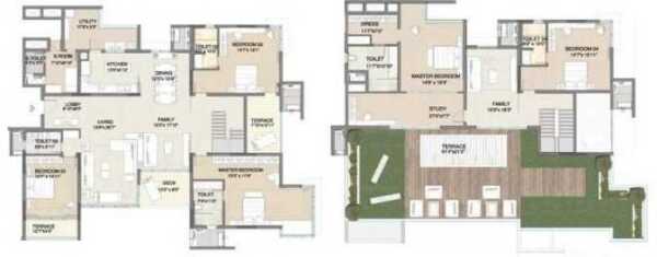 Embassy Pristine 5 BHK Penthouse Floor Plan