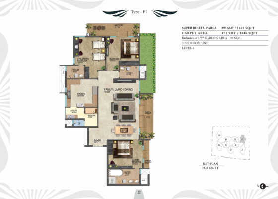 Prestige Leela Residences - 4 BHK Floor Plan