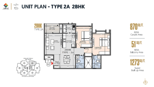 Krishvi Statura 2 BHK Floor Plan
