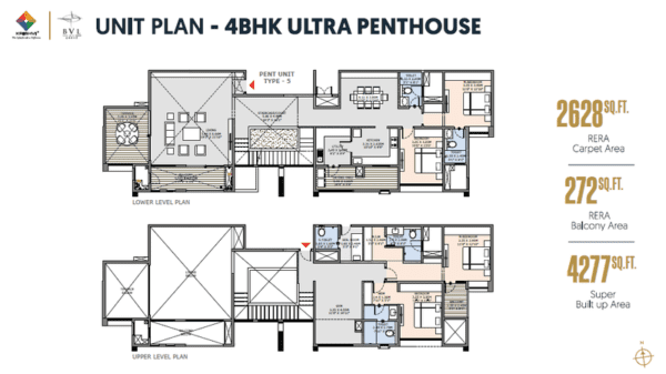 Krishvi Statura 4 BHK PentHouse Floor Plan
