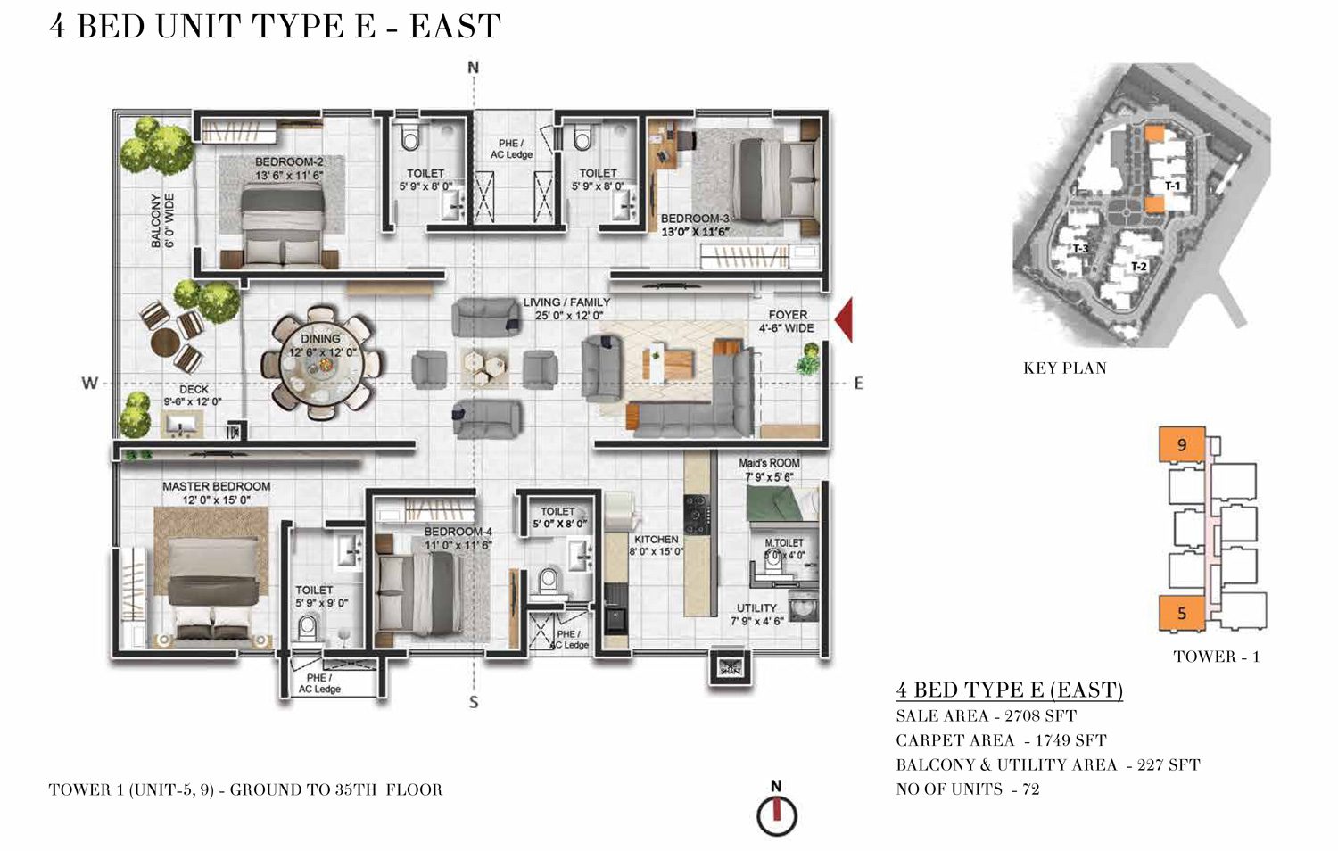 Prestige Beverly Hills 4 BHK Floor Plan
